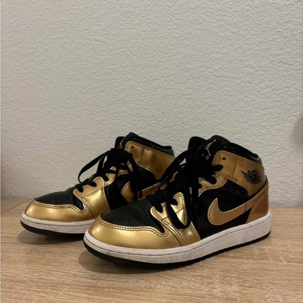 Black and Gold High-Top Jordan 1’s